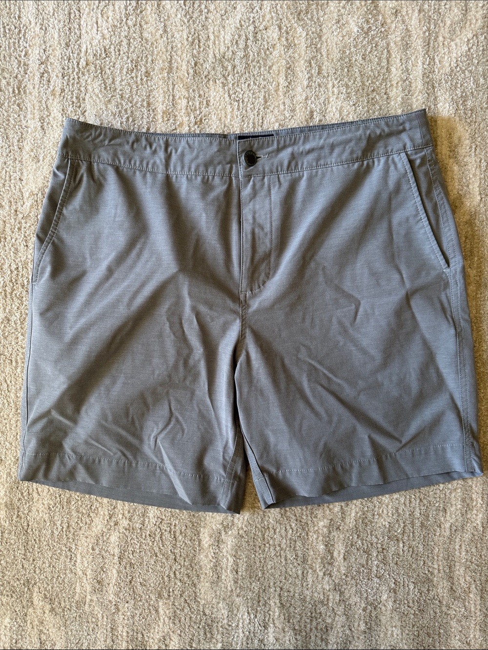 Faherty Slate Gray Flat-Front Performance Shorts